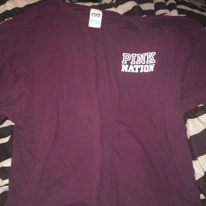 Pink Nation Maroon Baseball Shirt